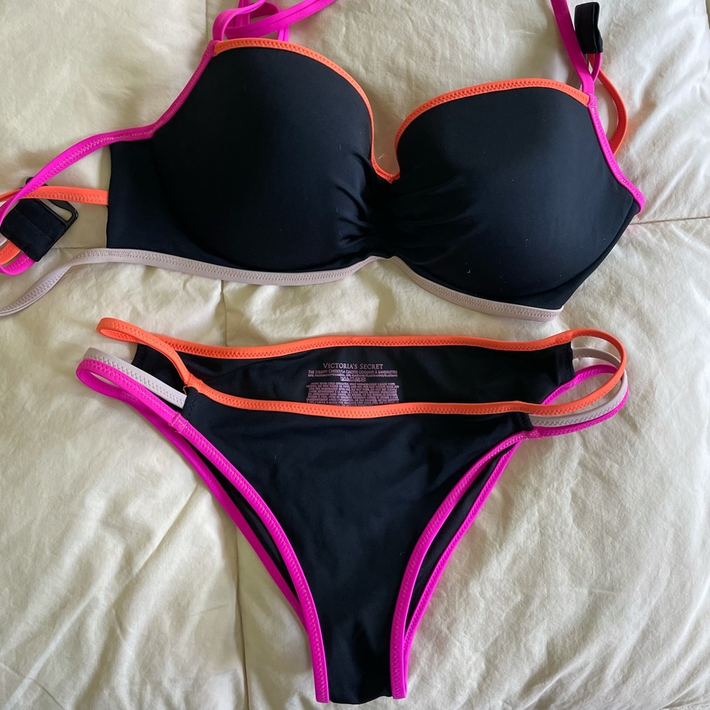Black Bikini with colorful outline